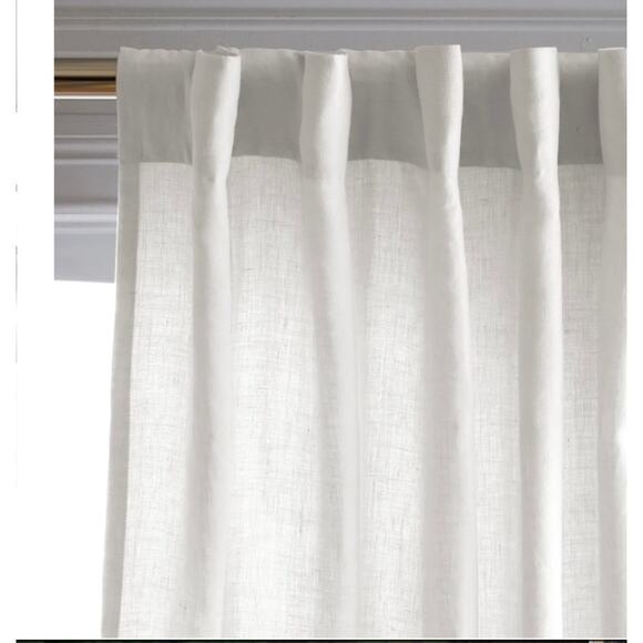 Quince European Linen Room Darkening Curtain 48X96 Cream #5 - Picture 1 of 3